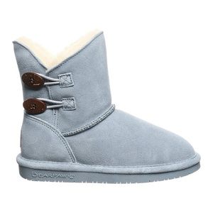 Bearpaw Sz 2 Grls Blue Fog Rosaline Suede Boot with NeverWet® technology